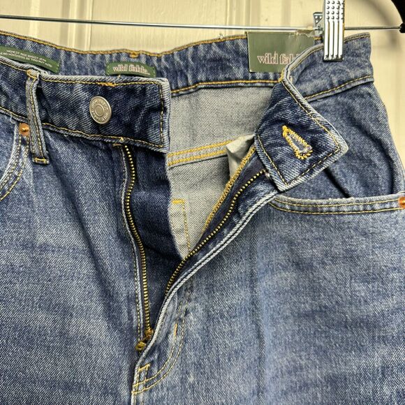 Wild Fable Jeans Womens 8/29 Blue Denim Distressed High Rise Baggy Wide Leg NWT - Picture 5 of 9